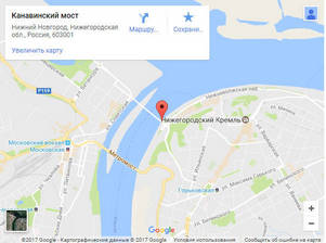 Карта Канавинского моста в Нижнем Новгороде