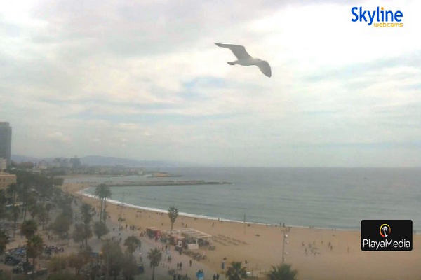Веб камера Барселоны: вид на пляж Сант-Себастиа