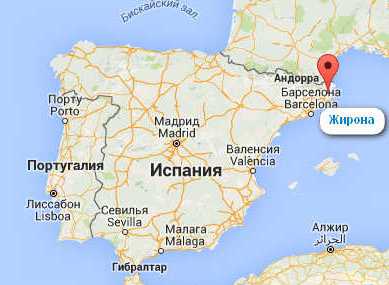 Жирона на карте Испании